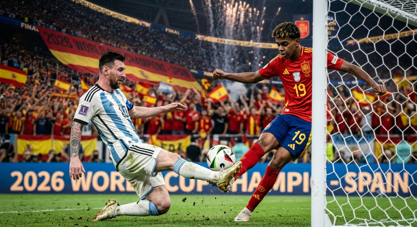 Messi Argentinien vs Lamine Yamal Spanien WM Finale 2026 Zweikampf