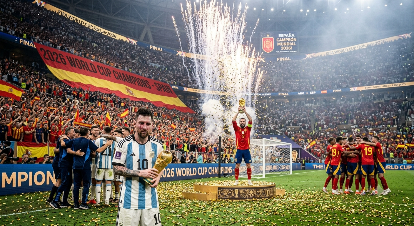 Spanien Weltmeister 2026 Pokalübergabe vs Argentinien Messi Finale